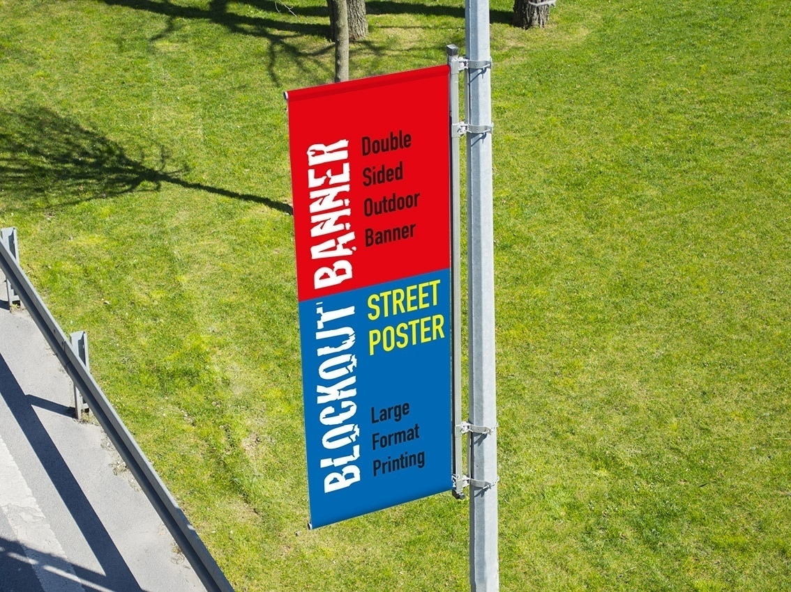dubbelsidig banderoll för gatlyktor
